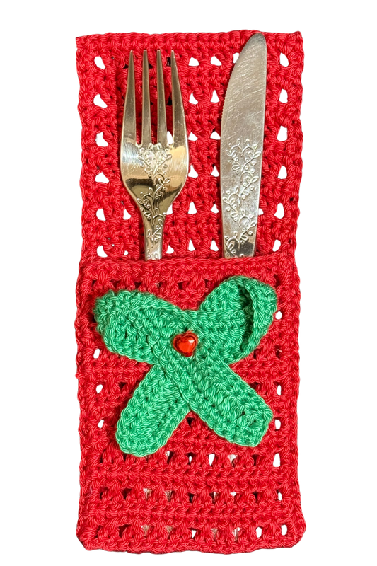 Suporte de Talheres Laço de Natal